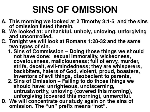 Sins of Omission